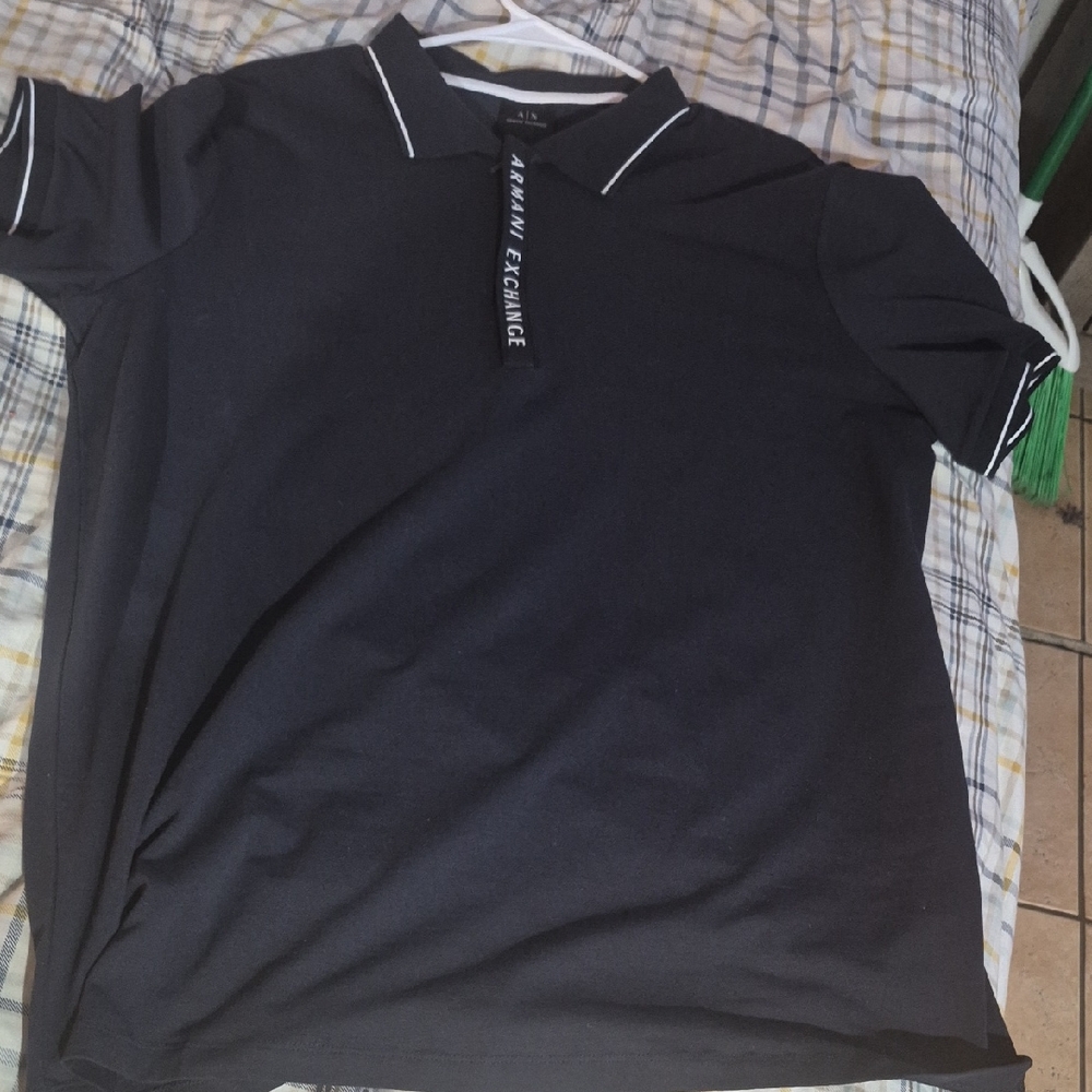 Armani Exchange Dark Polo with White Accents